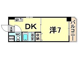 ジュネス南塚口 1DKの間取図画像