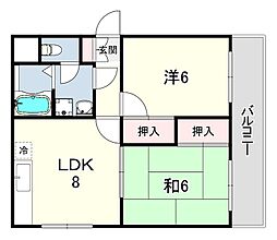 第二グリーンハイツ 2DKの間取図画像
