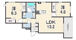 (仮称)尼崎市塚口町1丁目ヘーベルメゾン 2LDKの間取図画像