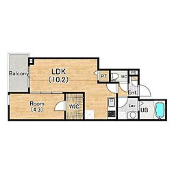 (仮称)ジーメゾン立花フロスト 1LDKの間取図画像