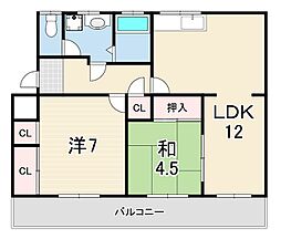 ネクスプロス壱番館 2LDKの間取図画像