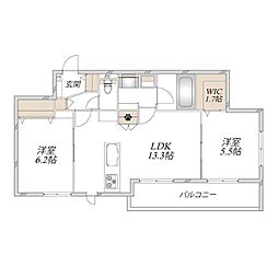 SOLE塚口本町 2LDKの間取図画像
