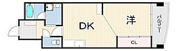 マンション塚口 1LDKの間取図画像
