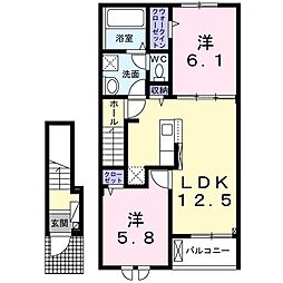 コテポルト 2LDKの間取図画像