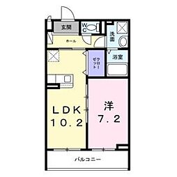 フラッフィ 1LDKの間取図画像