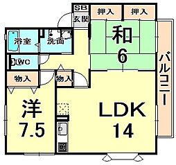 ガーデンスクエア伊丹C棟 2LDKの間取図画像