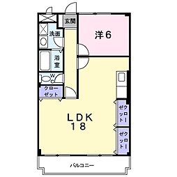 フリーダム武庫の里1棟 1LDKの間取図画像