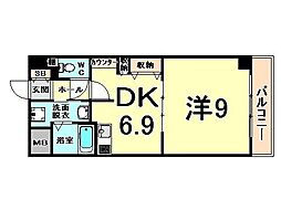 プロヴァンス 1DKの間取図画像