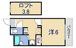 センチュリー武庫元町 1Kの間取図画像