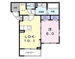 ラ・コリーヌ今福Z 1LDKの間取図画像