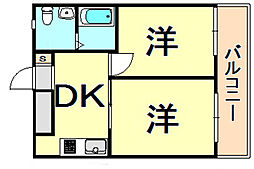 立花アネックス 2DKの間取図画像