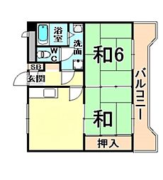 ルミエールたちばな 2LDKの間取図画像