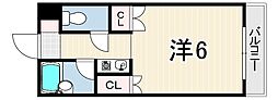 アーバンヴィレッジ武庫之荘 1Kの間取図画像