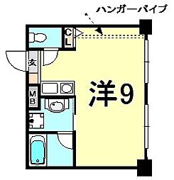 オーラ・コート杭瀬 ワンルームの間取図画像