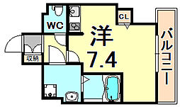 ONLYONE伊丹 ワンルームの間取図画像