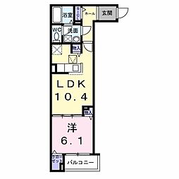 ヒカルサ尼崎若王寺 1LDKの間取図画像