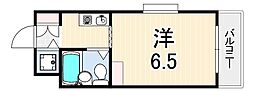 ジョイフル南塚口2号館 1Kの間取図画像