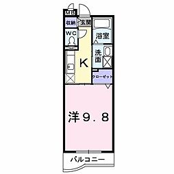 アドラブール 1Kの間取図画像