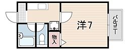サマックスボヌール 1Kの間取図画像