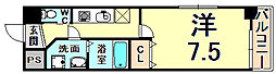 華Precious新伊丹 1Kの間取図画像