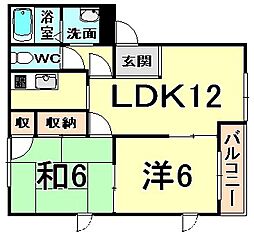 ウインズ園田 2LDKの間取図画像