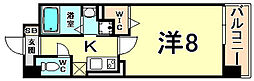 クラシェス尼崎 1Kの間取図画像
