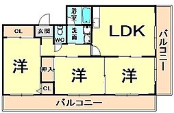 アビタ・コア1棟 3LDKの間取図画像