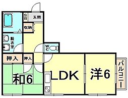 コンフォート出屋敷 2LDKの間取図画像