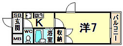 ジョリーアビタ白峰 1Kの間取図画像
