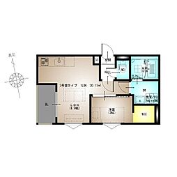 REGALEST LA NAUAGE 武庫川 1LDKの間取図画像