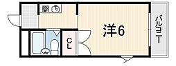 レナトゥス伊丹 1Kの間取図画像