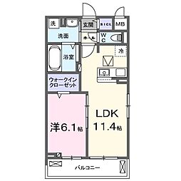 ルミナス アヴェニュー 1LDKの間取図画像
