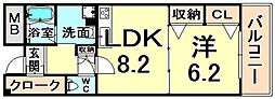Casafelice 1LDKの間取図画像