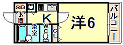 リエス伊丹駅前 1Kの間取図画像
