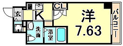 エス・キュート尼崎2 1Kの間取図画像