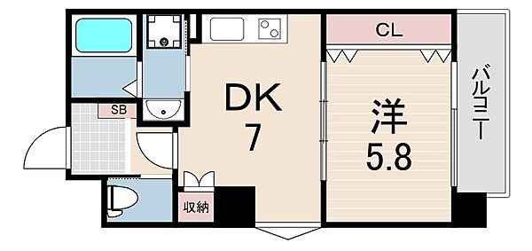 メインステージ甲子園口 ｜兵庫県西宮市甲子園口２丁目(賃貸マンション1DK・4階・33.03㎡)の写真 その2