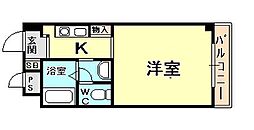 サテライト王子公園 2階1Kの間取り