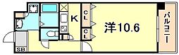KAISEI新神戸 11階1Kの間取り
