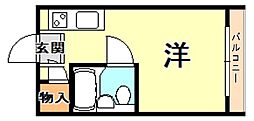 サンゼン山手ハイツ 3階ワンルームの間取り