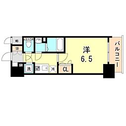 エスプレイス神戸ハーバーウエスト 10階1Kの間取り