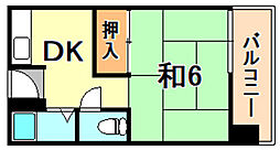 グリーンマンション 1階1DKの間取り