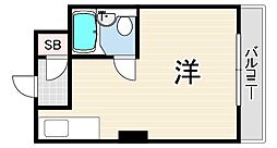 サンゼン山手ハイツ 3階ワンルームの間取り
