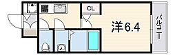 エスリード神戸兵庫駅アクアヴィラ 3階1Kの間取り