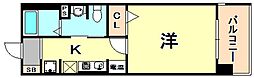 ロイヤル神戸三宮 9階1Kの間取り