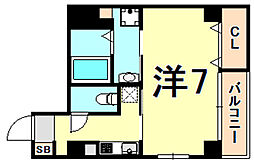 ざ・してぃ神戸元町 5階1Kの間取り
