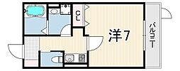 プルミエール神戸 1階1Kの間取り