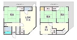 グランディア熊内橋 5階4LDKの間取り