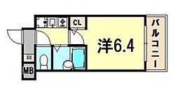 ワコーレ新神戸ステージ 4階1Kの間取り