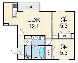 間取図画像 2LDK