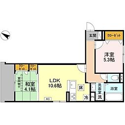 ヴェルデ天城 2LDKの間取図画像